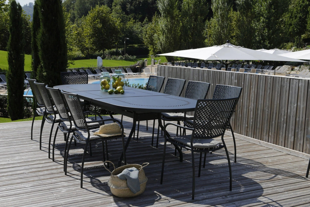 Tavolo da Giardino Allungabile 220/300x110x76 cm in Acciaio RD Italia Reef XL Antracite