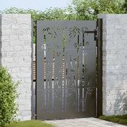 vidaXL Cancello da giardino, Cancello da Giardino 105x75 cm Design in Acciaio Corten e Bambù