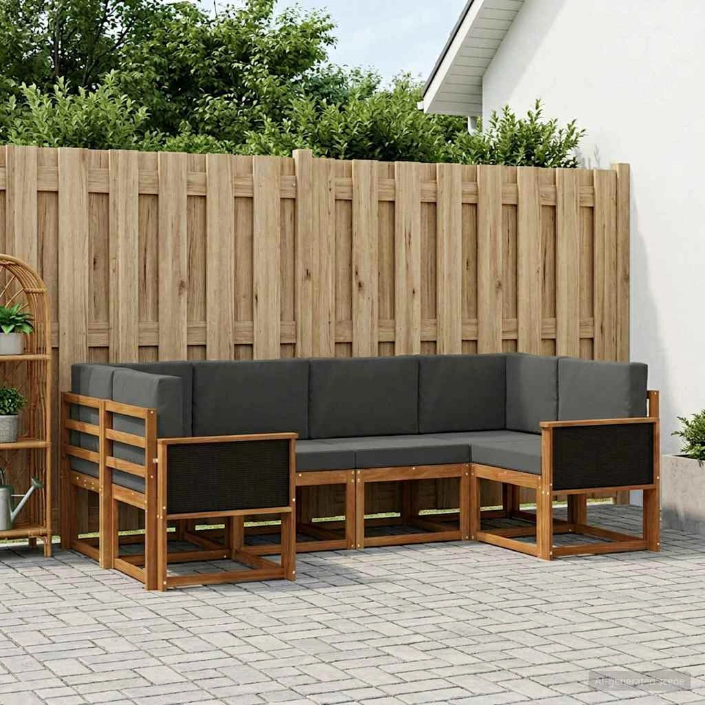 Set di divani da esterno 6 pz Naturale e Antracite 3385483