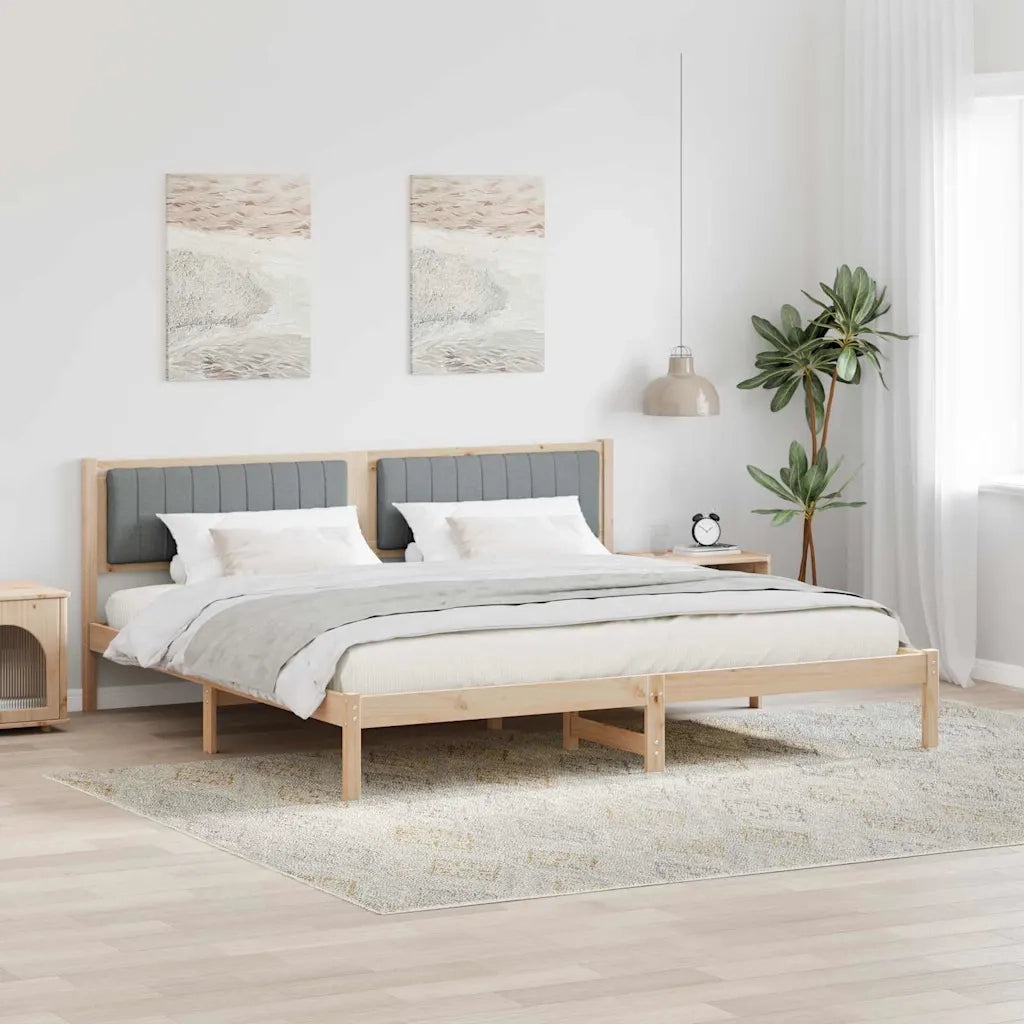 Struttura del letto Grigio chiaro 200 x 200 cm Pino massello 3394238