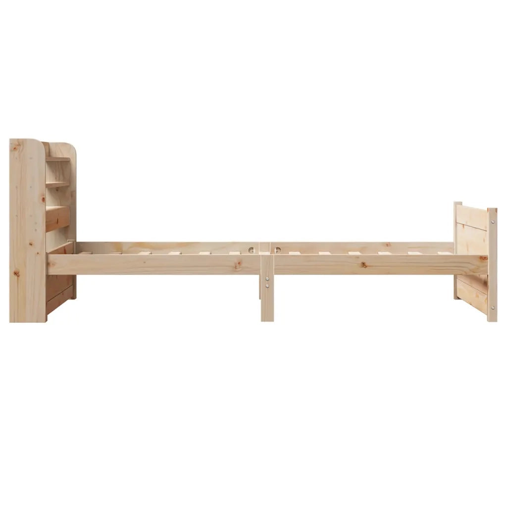 Giroletto con Testiera 90x190 cm in Legno Massello di Pino 3306748