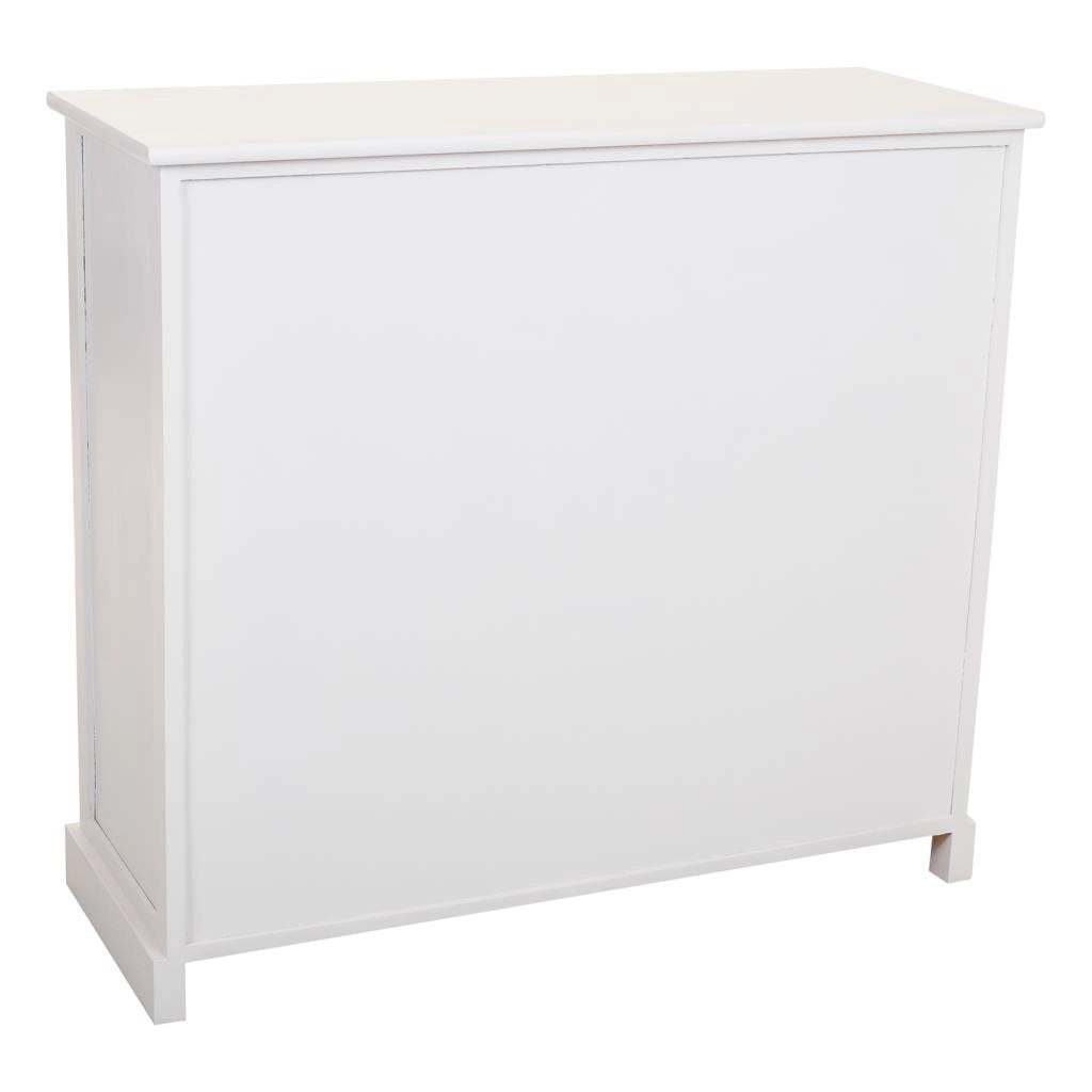 Credenza in legno e rete bianca 86x33x78,5h