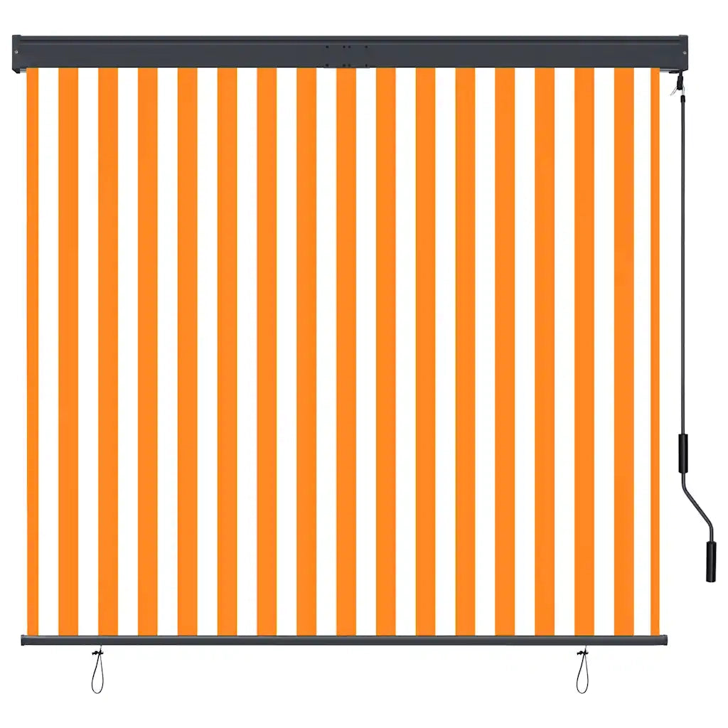 Tenda a Rullo per Esterni-Tenda da sole avvolgibile 160x250 cm Bianca e Arancione