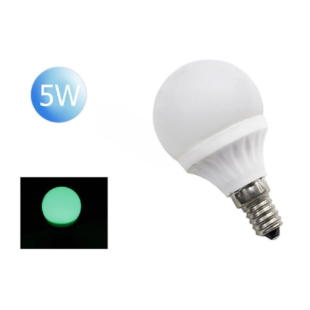 Trade Shop - Lampadina Led Sfera E14 5 Watt Luce Rossa Verde E Blu Colorata Lampada A5003 - -verde      -
