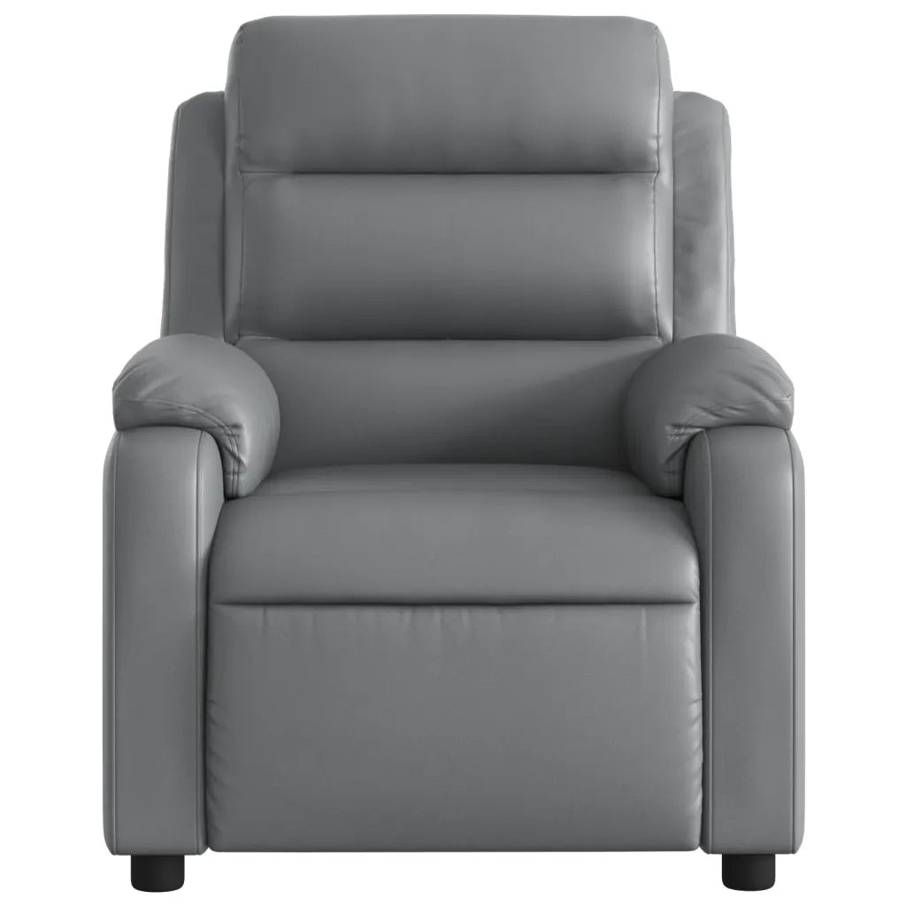 Poltrona Massaggiante | Sedia Relax Elettrica Reclinabile Grigio Similpelle