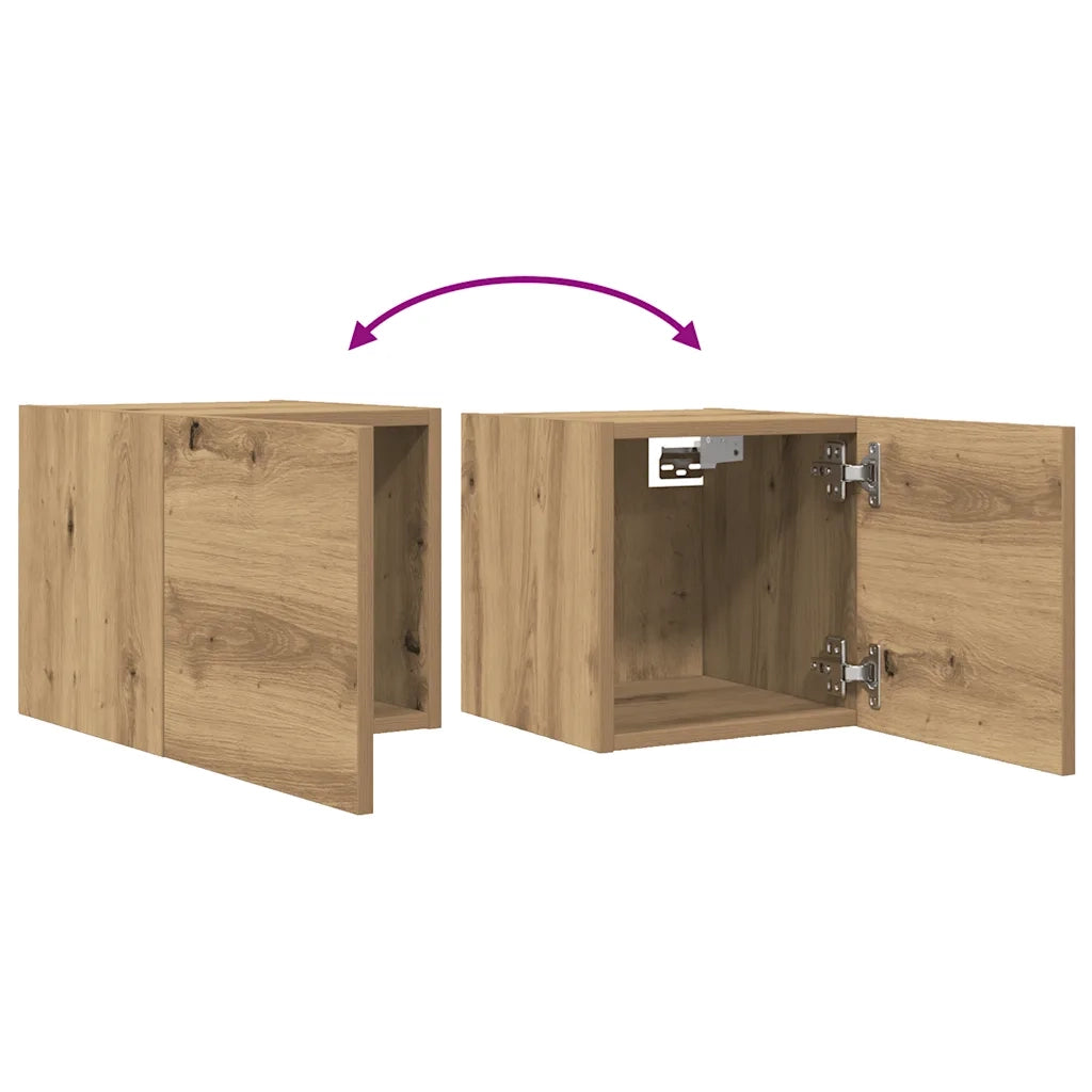 Armadietto TV Montato a Parete Rovere Artigianale 30,5x30x30 cm 856414
