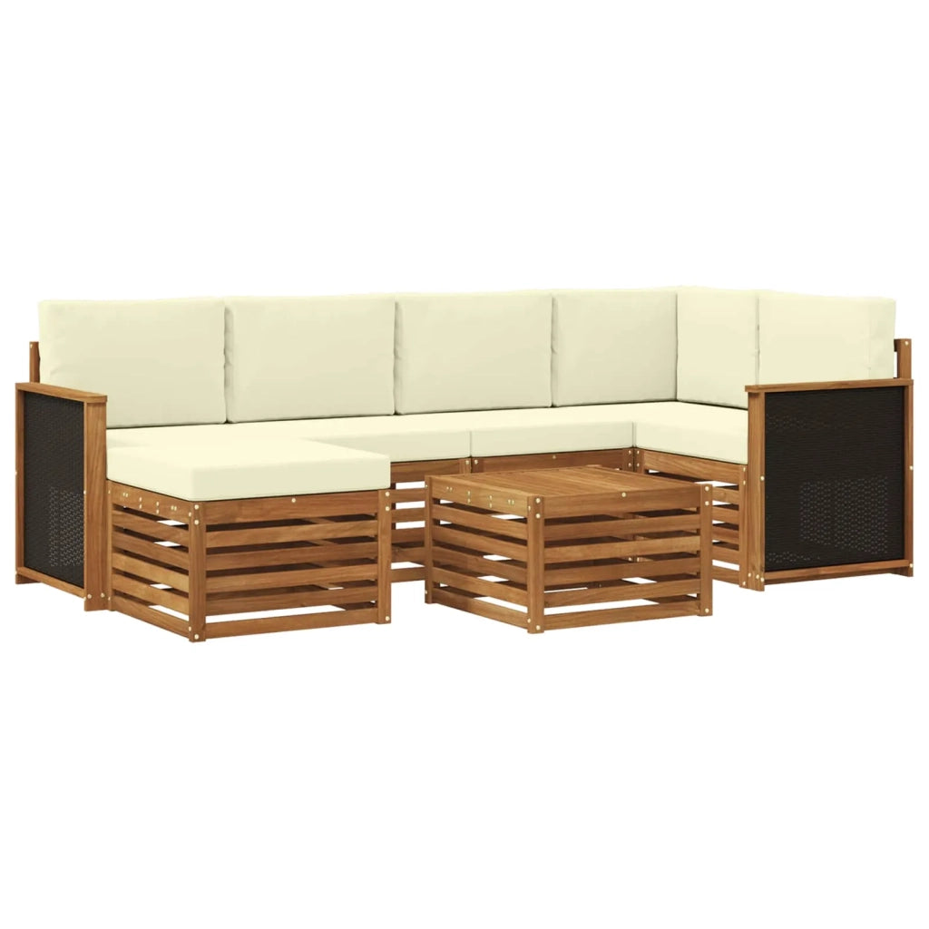 Set divano sezionale con cuscino 6 pcs Naturale e Crema