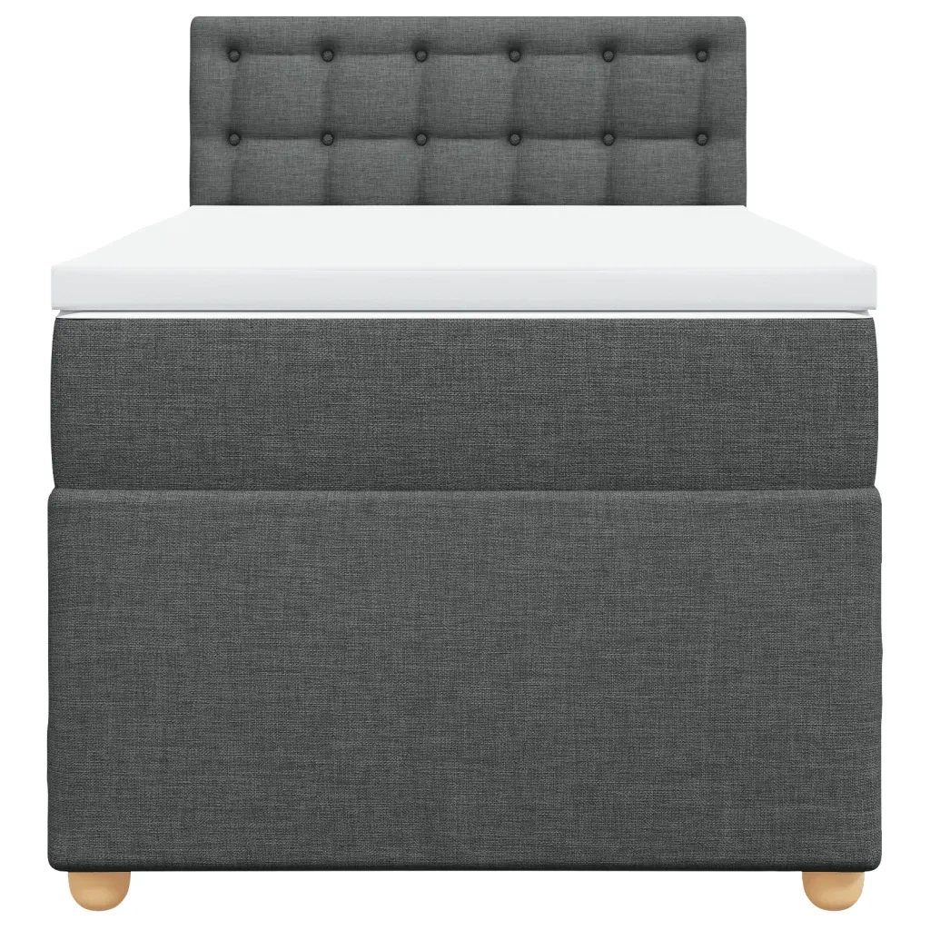 Giroletto a Molle con Materasso Grigio Scuro 90x200 cm Tessuto 3286578