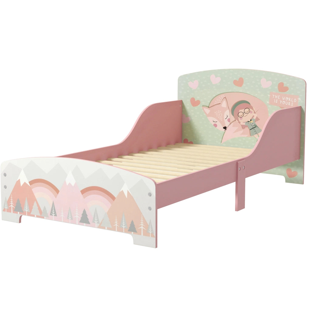 Letto per Bambini con Barriere di Sicurezza ¨C zephmum ¨C Rosa 143x77x60 cm