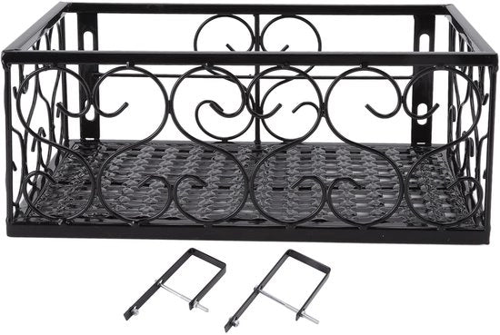 Sostegno decorativo per piante - Pianta da appendere - Supporto metallico per piante - Balcone/Terrazza - Adatto per rastrelliere da 6,5 cm - 30 x 20 x 2 cm - Supporto per piante da appendere