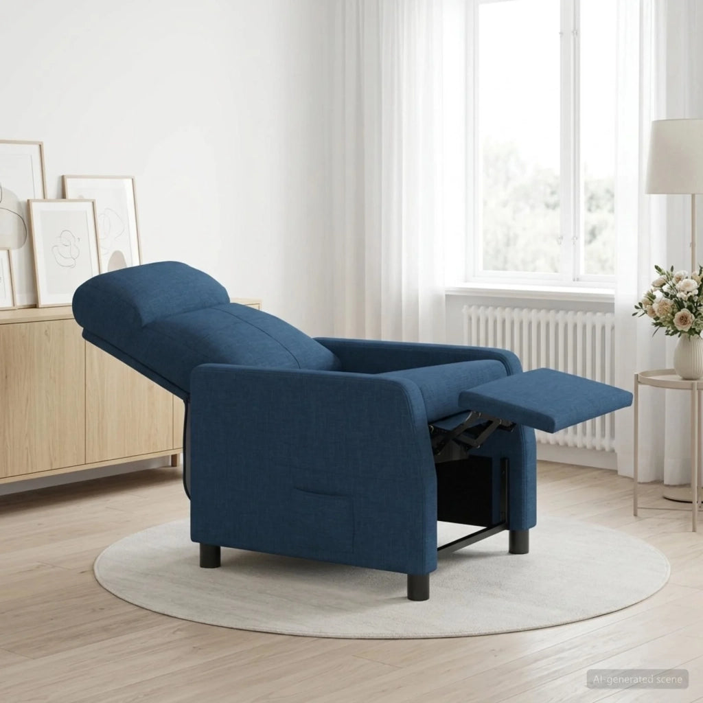 Divano Sedia-Poltrona reclinabile Blu Tessuto 649905