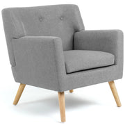 IDMarket - Poltrona scandinava in tessuto grigio chiazzato LIV