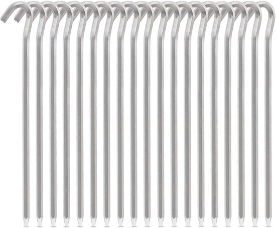 20 stecchi metallici in alluminio per tenda da campeggio 18 cm - robusta tenda da campeggio per campeggiare e giardinaggio
