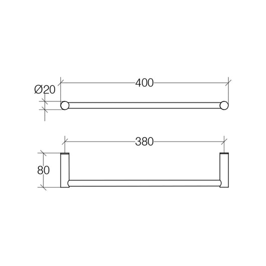 Lineabeta - Porta asciugamani Picola in ottone cromato L.40 cm