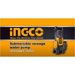 Pompa immersione 1000 W sommersa acque sporche nere - Ingco SPD10001