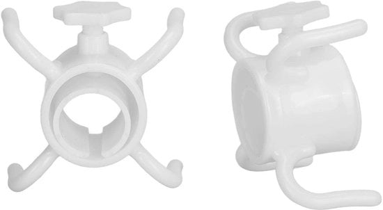 Set di 2 supporti per ombrellone - Regolabile - Altezza adattabile - Plastica - Per cappelli/scarpine - Installazione rapida - 4 ganci per asciugamani - Supporto per ombrellone