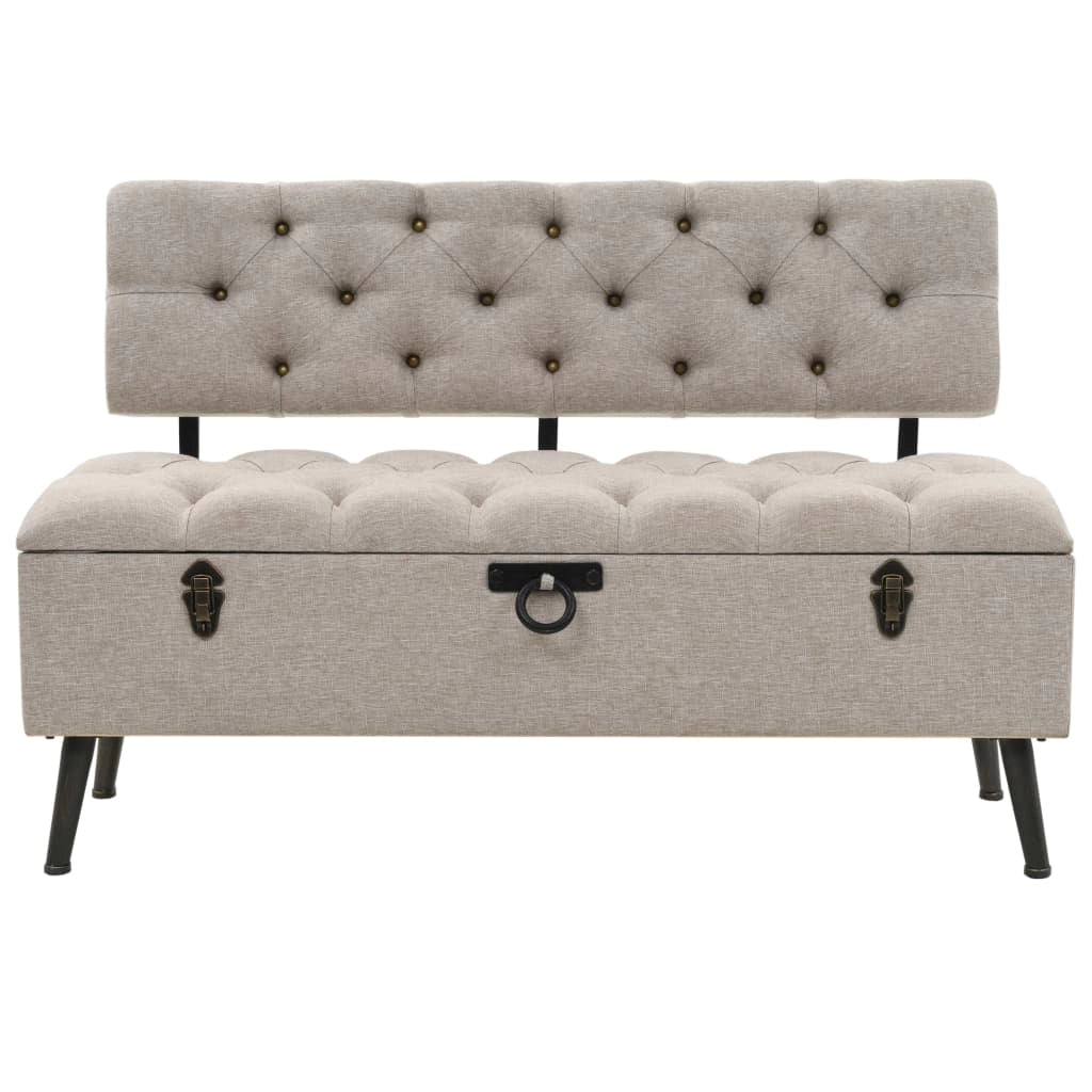 Panca contenitore con schienale 110 cm tessuto crema 02_0010951
