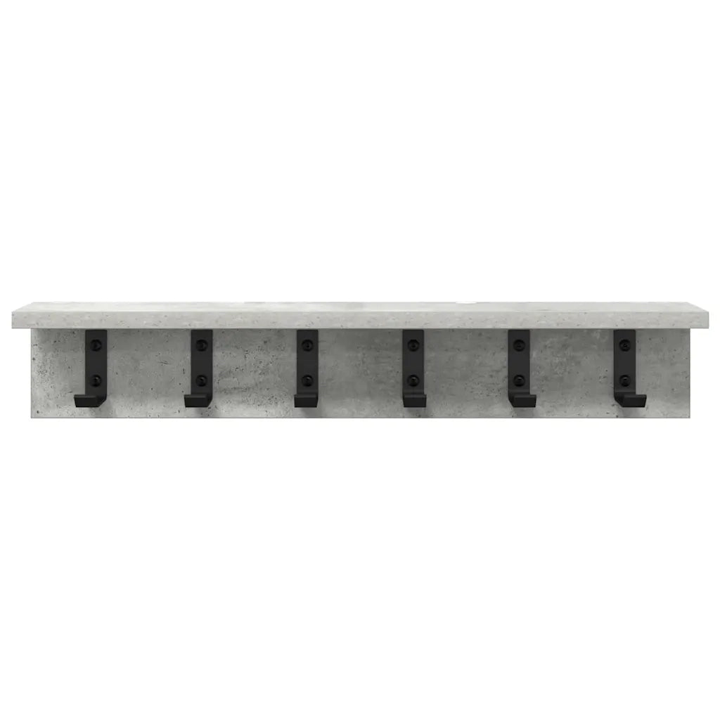 Appendiabiti a muro Grigio cemento 60 x 10,5 x 10,5 cm 874358