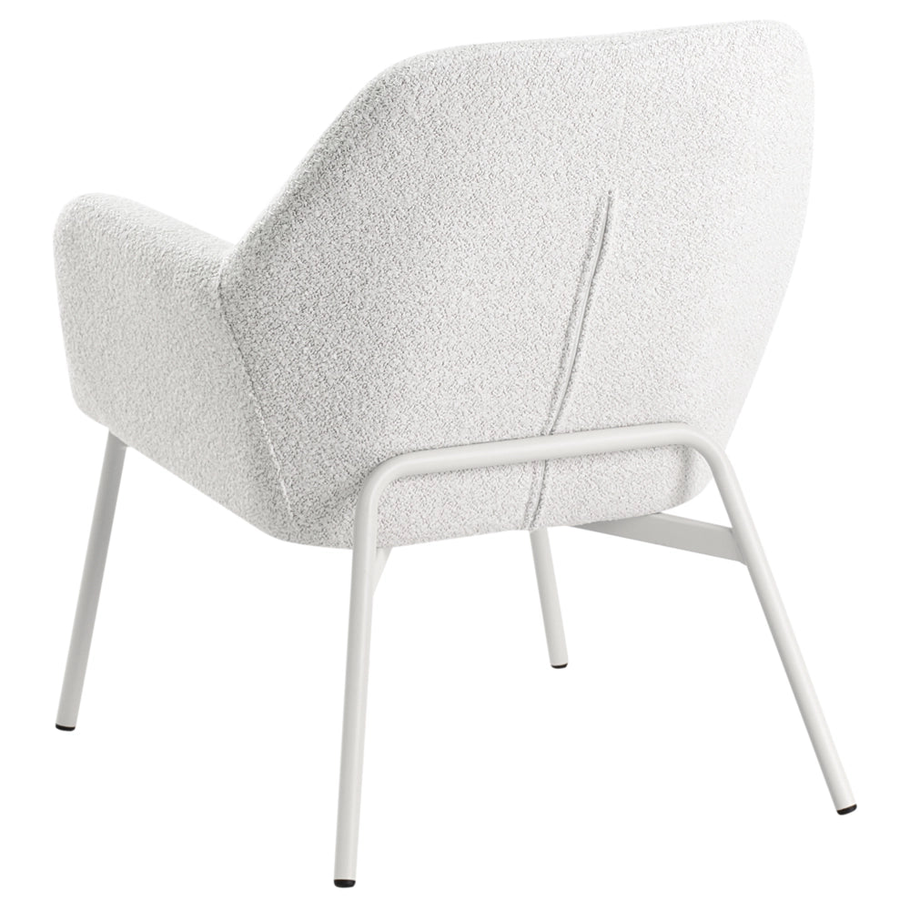 Poltrona in tessuto bianco sporco Gambe in metallo con braccioli Soggiorno moderno