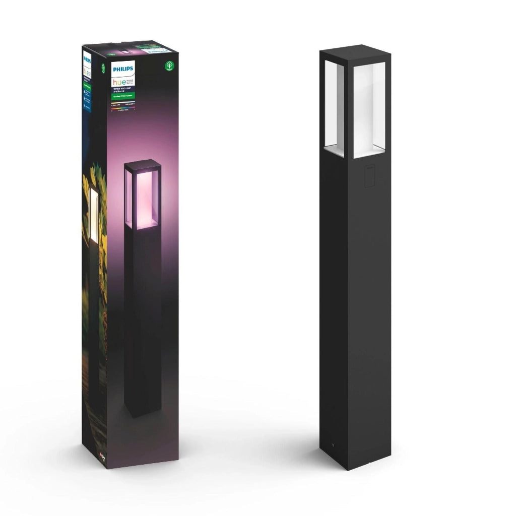 Philips by Signify 17432-30-P7 Lampione da esterni Impress Illuminazione su base-asta intelligente LED dimmerabile 2x8 W 1200 lm Bluetooth Zigbee IP44 colore Nero