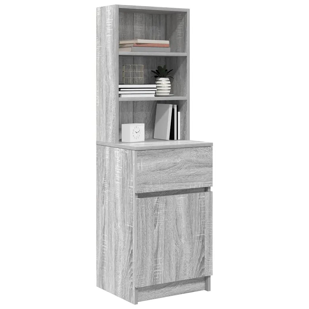 Comodino Grigio Sonoma 39x35x125 cm in Legno Multistrato 861315