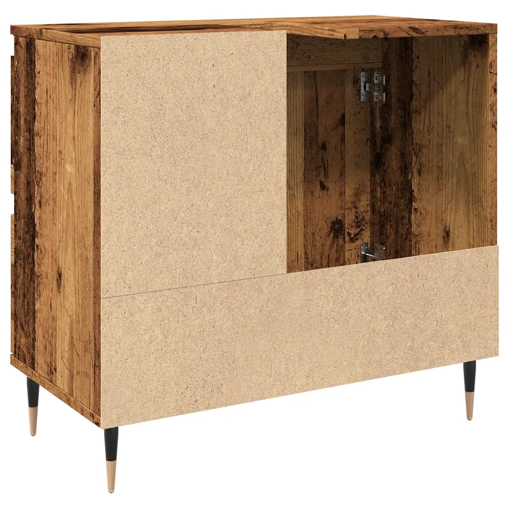 Armadietto da Bagno Legno Antico 65x33x60 cm in Truciolato 857223