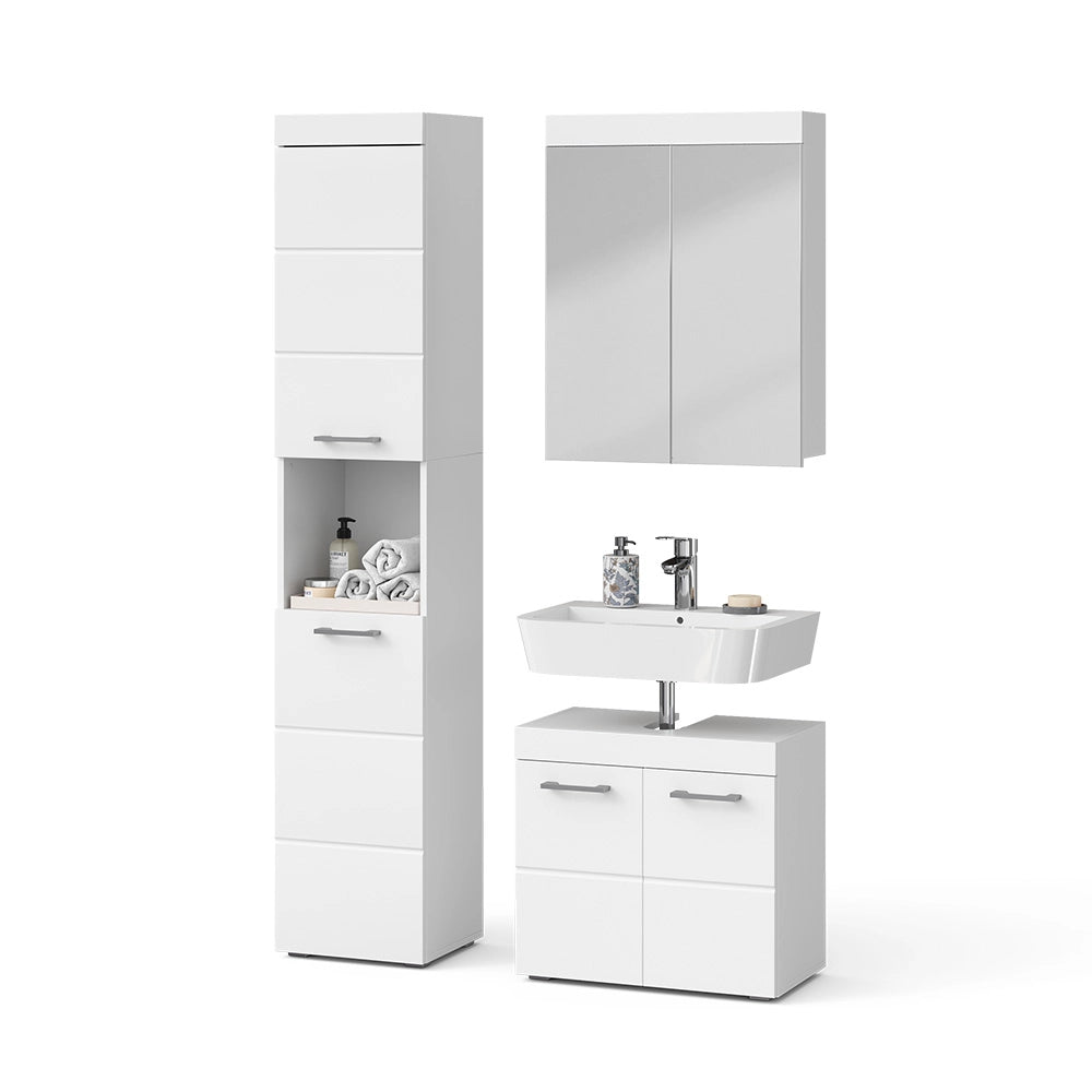 Vicco Set mobili bagno Bianco 3 parti, con colonna