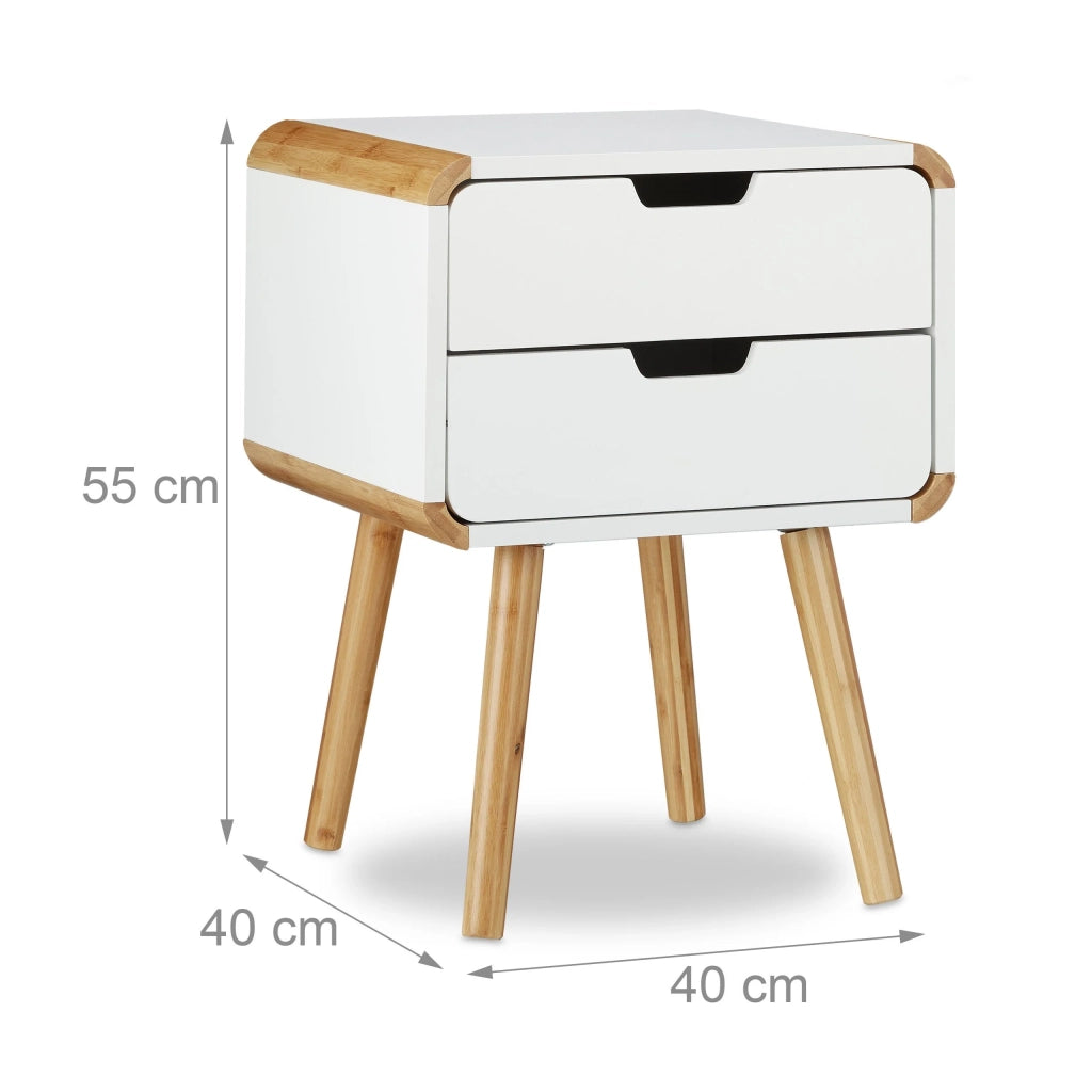 Comodino con 2 cassetti consolle MDF bianco 13_0002693