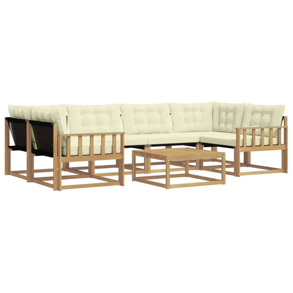 Set di divani da esterno 7 pcs Bianco e Crema 79 x 79 x 37 cm 3388464