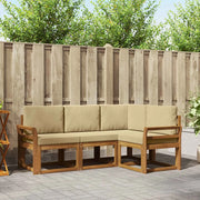 Set di divani da esterno con cuscino 4 pcs Naturale e Beige