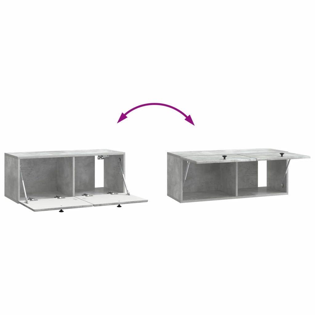 Mobile Porta TV da Muro 78,5 x 31 x 30 cm Grigio Cemento