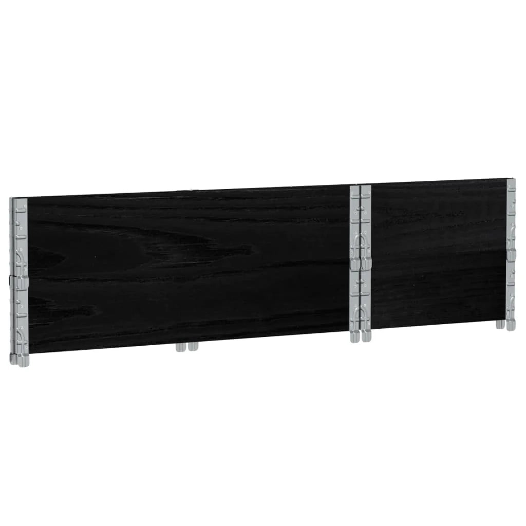 Vassoio per fioriera aiuola rialzata piante fiori terrazza giardino 100 x 50 cm legno massello di pino nero 02_0037287