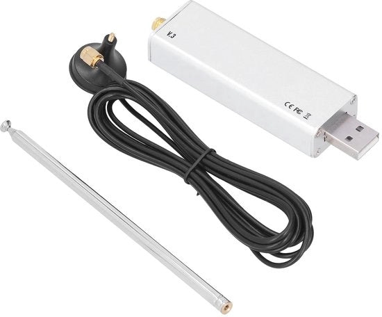Radio Software Definito V3 R820T2 RTL2832U - Caso in Alluminio - Kit Antenna Doppia - Connettore SMA - Fattore di Qualità di Ricezione Eccellente - Ricevitore SDR