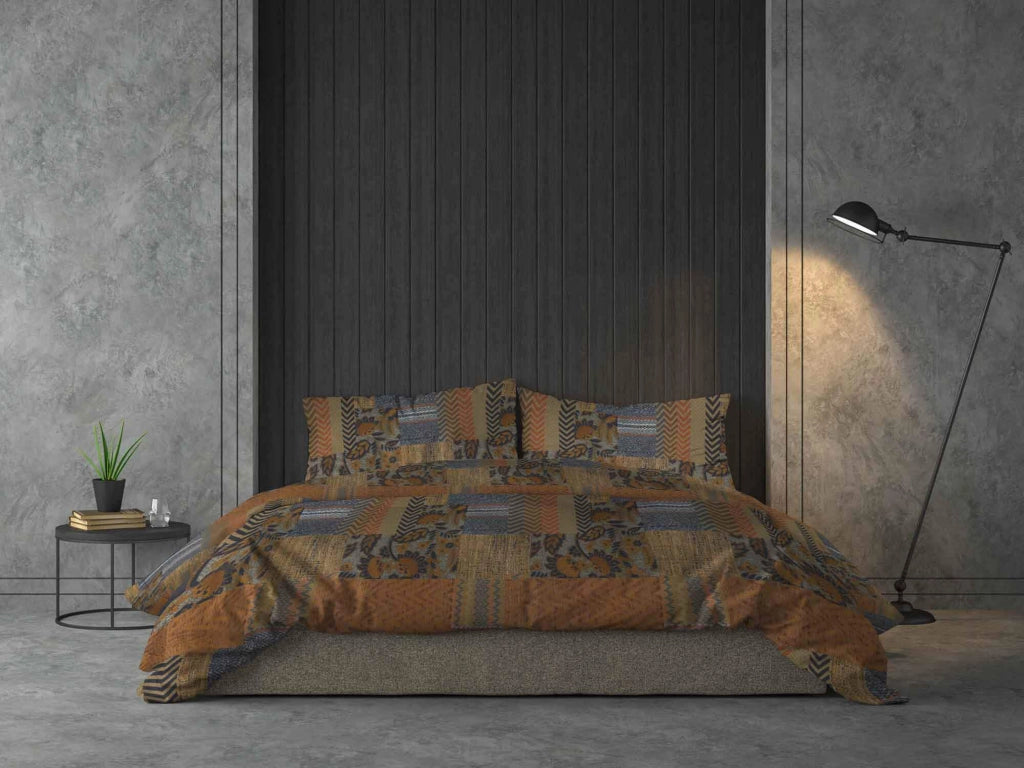 Copripiumino Singolo con Federe Stampato Athena Adana Terra