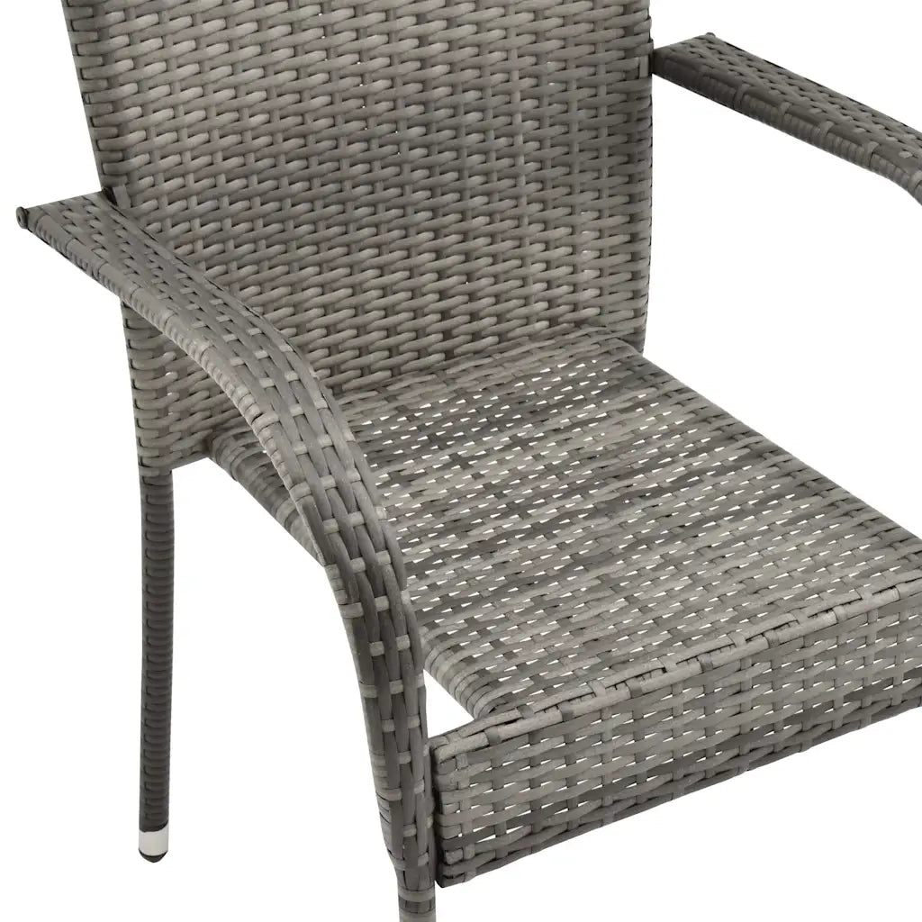 Set da Pranzo da Giardino 7 pz | Set Salotto da Giardino Grigio in Polyrattan