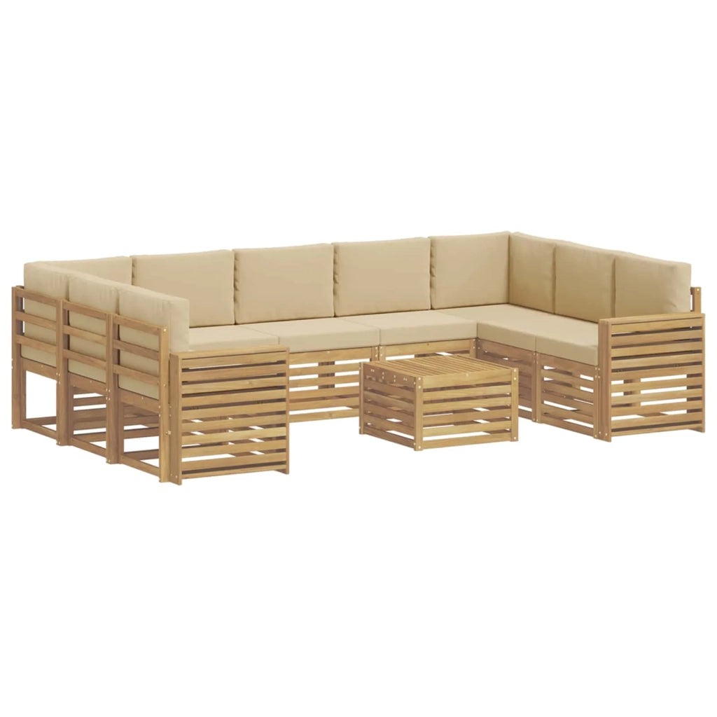 Set di divani da esterno 10 pcs Bianco e Beige 59 x 59 x 37 cm 3392553