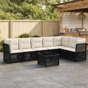 Set Divano da Giardino 8 pz Nero polyrattan 3434236