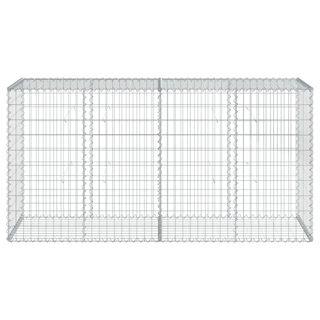 vidaXL Cesto Gabbione con Copertura 200x50x100 cm in Ferro Zincato