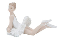 Ballerina Dicy Sdraiata 12x7,5x11 cm in Resina Bianco