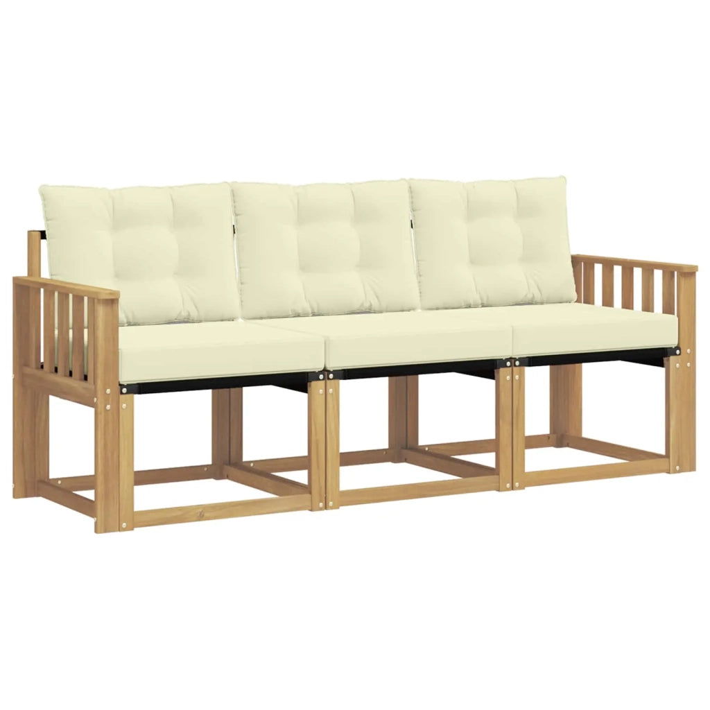 Set di divani da esterno 3 pz Bianco e Crema 3389160