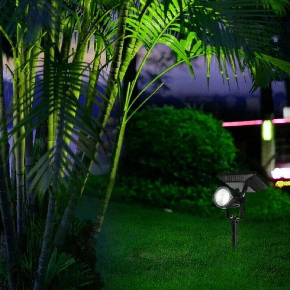 Trade Shop - Faro Faretto A Led Giardino Picchetto Con Pannello Solare 10w Crepuscolare -