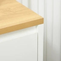 Mobile Multiuso con 2 Armadietti a 2 Livelli in Truciolato, Ripiano regolabile, 120x37x75cm Bianco e Color legno
