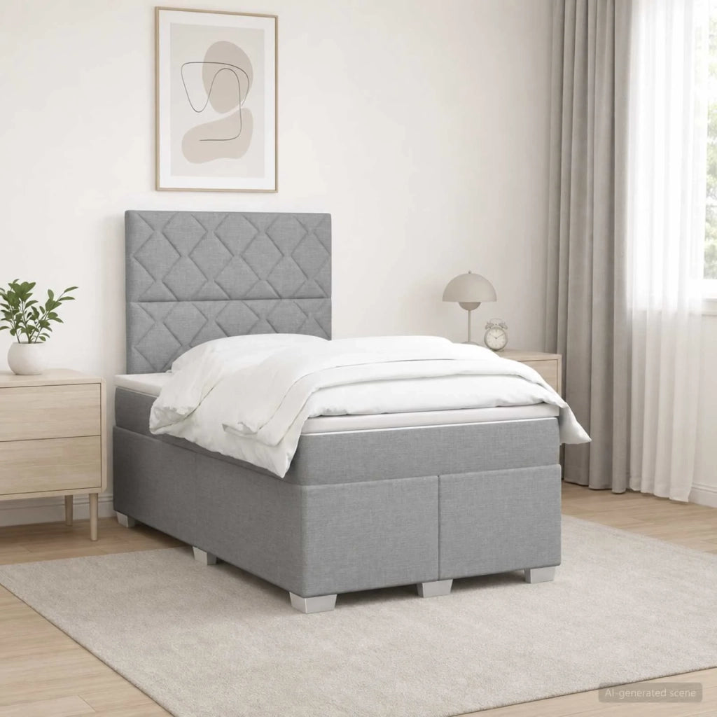 Letto box spring con materasso Grigio Chiaro 120 x 190 cm 3454831
