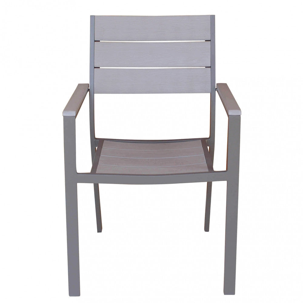 Poltrona Cervia Impilabile 58x58x89 h cm in Alluminio Taupe