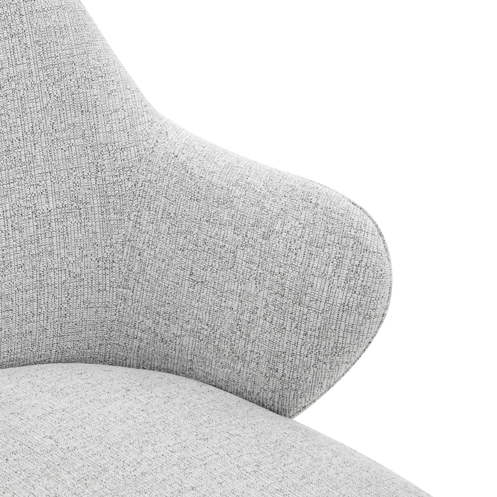 Set 2 sedie da pranzo in tessuto grigio chiaro con gambe in metallo nere, altezza 83 cm