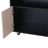 Carrello da Cucina Multiuso Moderno con Ruote Cassetto Anta in Legno Rovere, 76,5x40x82cm