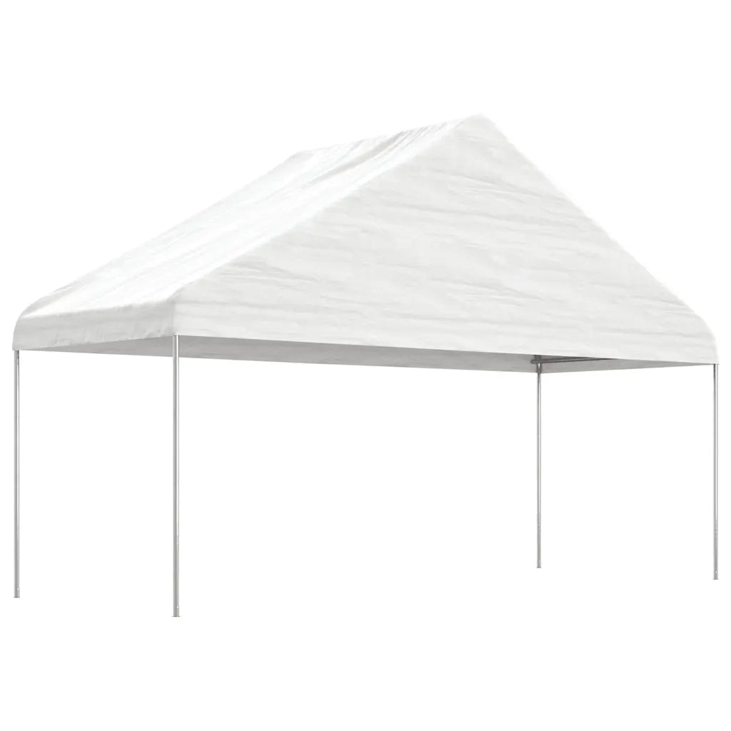 Gazebo | Pergolato con Tetto Bianco 4,46x5,88x3,75 m in Polietilene