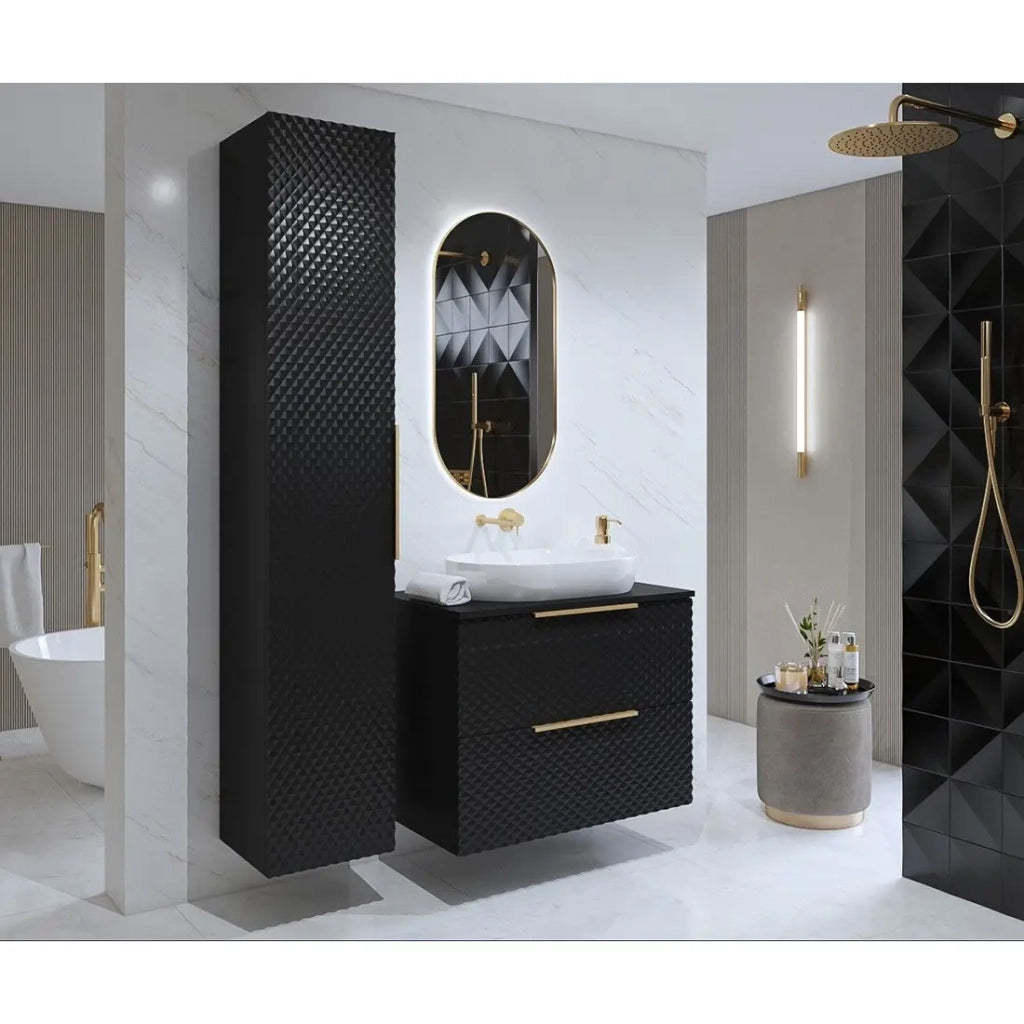 Colonna per il bagno collezione CHIC nero - Mobile moderno ed elegante