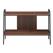 Tavolo consolle 89 x 43 x 60 cm con 2 ripiani portaoggetti stabile stile minimalista legno di noce 20_0020827