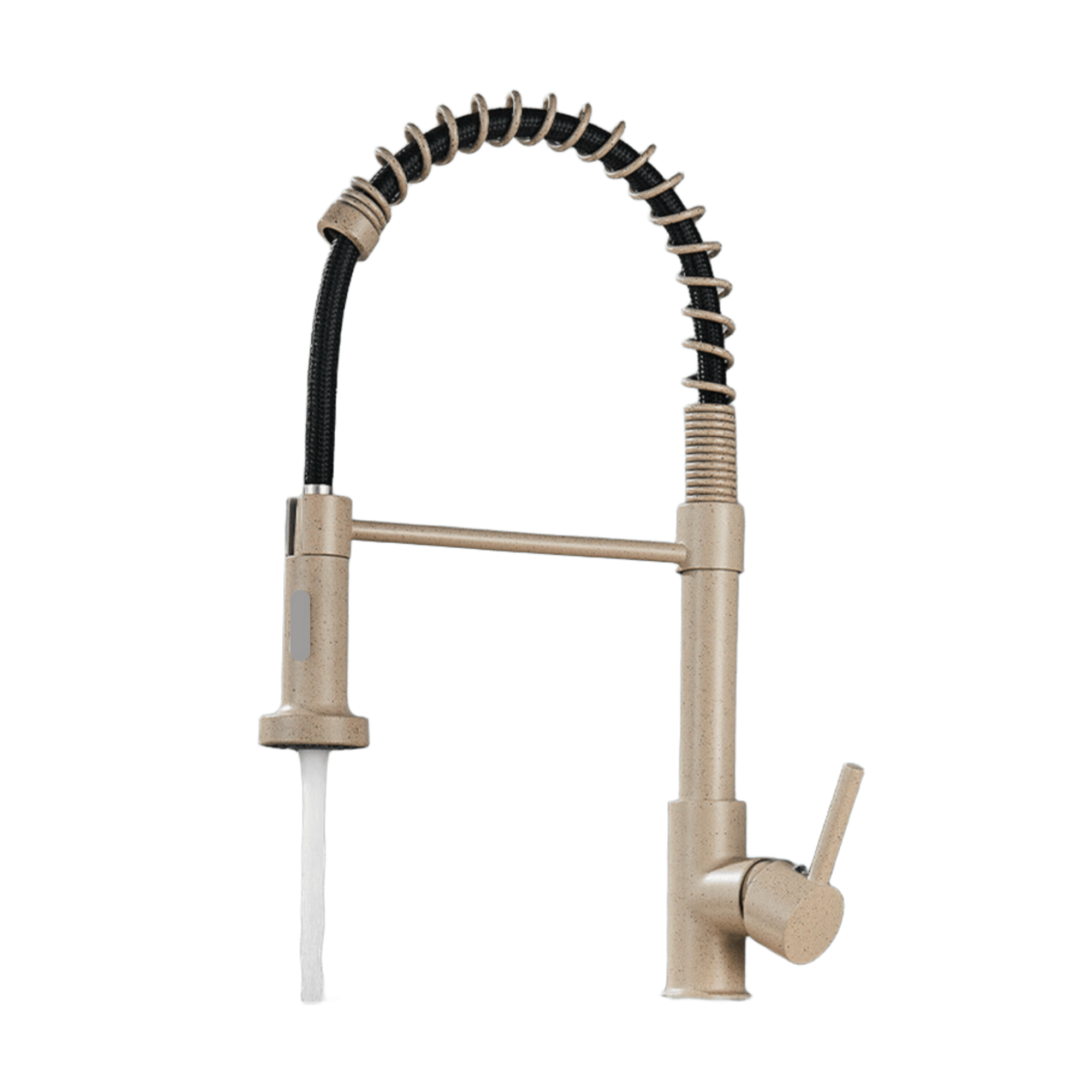 BERND | Rubinetto girevole beige da cucina in acciaio inossidabile |Miscelatore professionale girevole a 360 gradi con doccia | Alta pressione 2 porte